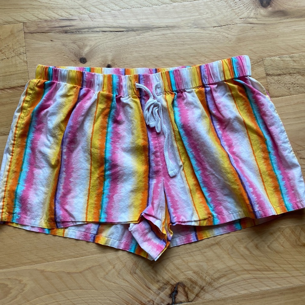 Striped drawstring shorts